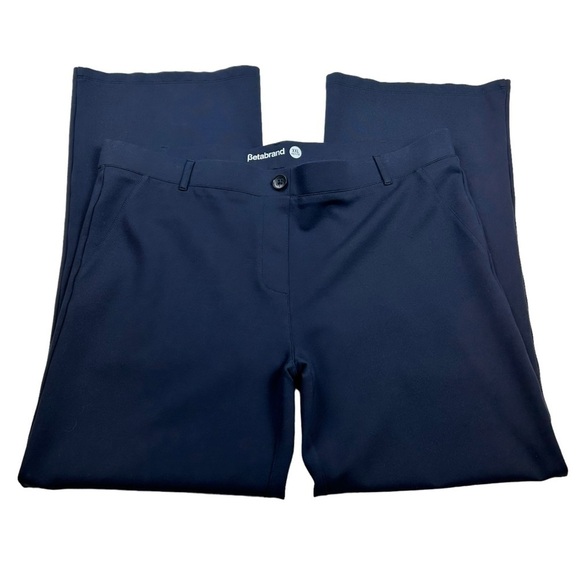 Betabrand Navy Pull On Straight Leg Pants - Picture 3 of 10